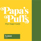 Papa'S Puffs Lemon Flavored Pure Sugar Candy - Individually Wrapped In Resealable Tub - Fat-Free, Gluten-Free, Cholesterol-Free