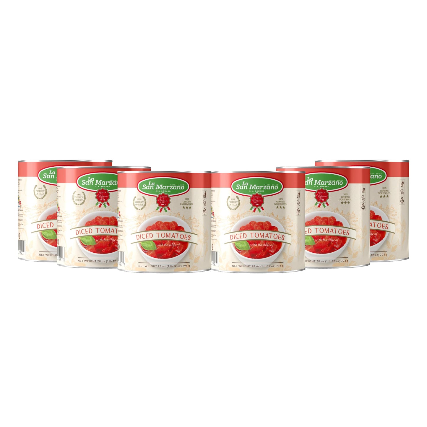 La San Marzano Italian Diced Tomatoes, 28 Oz Can, Pack of 6, 100% Product of Italy, San Marzano Region