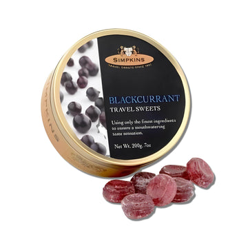 Simpkins Blackcurrant Drops - Classic English Candy In Travel Tins - All Natural Hard Candy & Old Fashioned Blackcurrant Hard Ca
