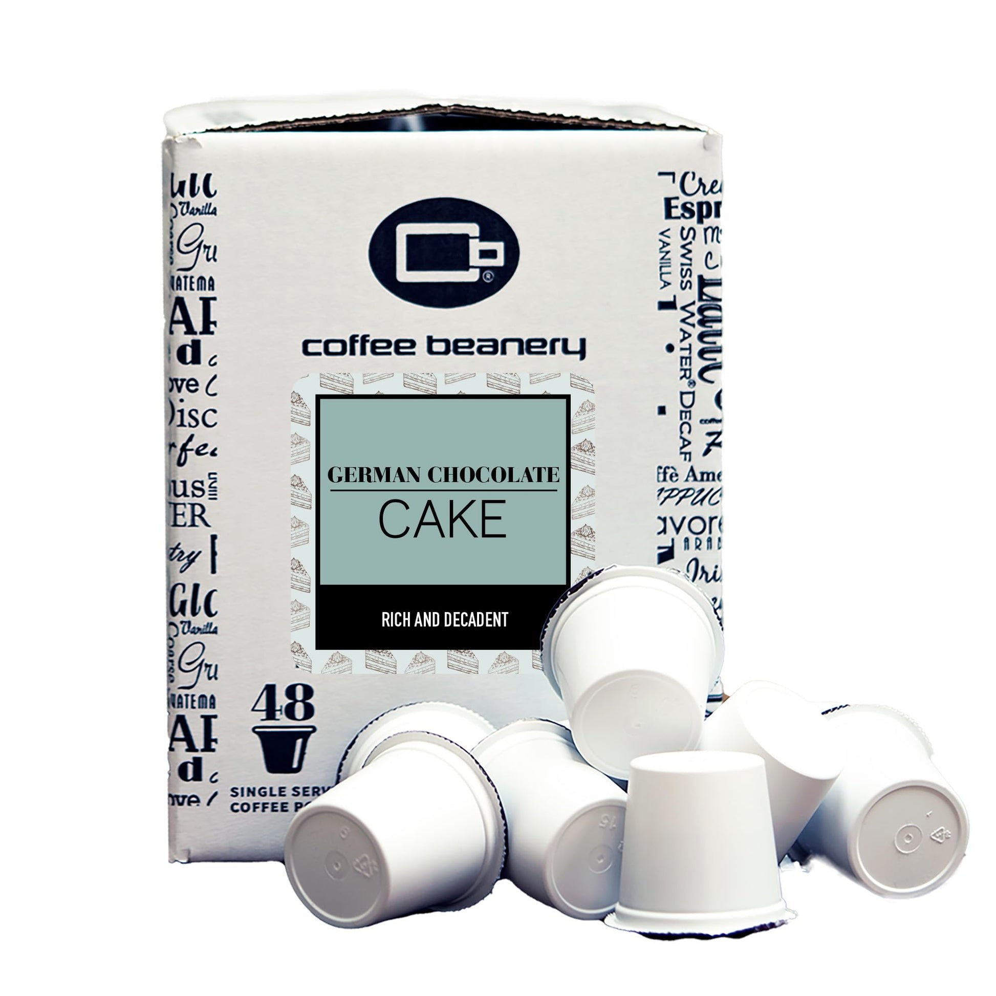 German Chocolate Cake Coffee Pods By Coffee Beanery | 192Ct Bulk Flavored Coffee Pods Medium Roast Coffee