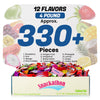 Fruit Chew 12 Flavors, Bulk 330+ Pieces, 4 Pound (Strawberry, Mango, Green Apple, Grape, Pineapple, Kiwi, Dragon Fruit, Grapefru