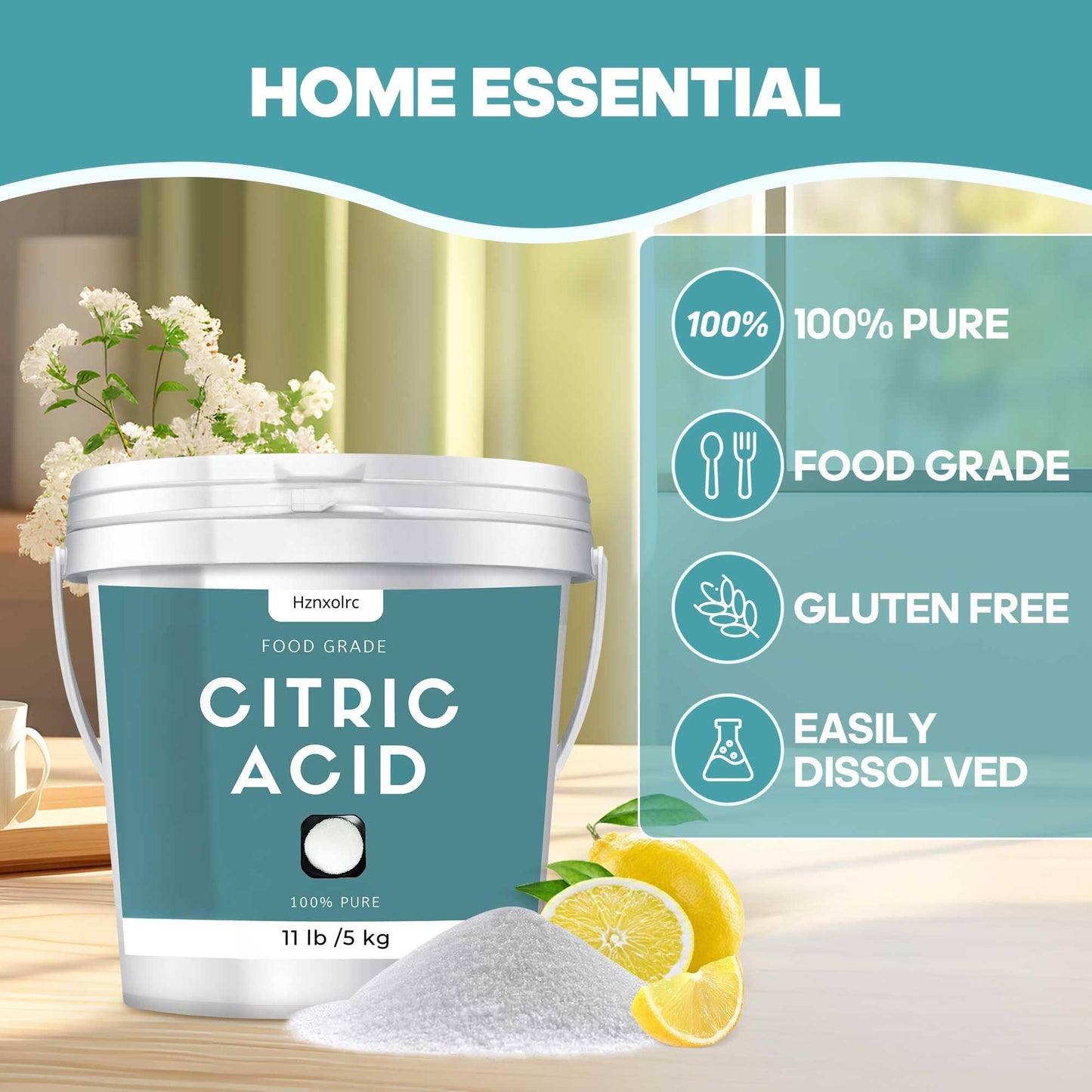 Hznxolrc Citric Acid Powder Food Grade 100% Pure for Cooking Baking 11 lb