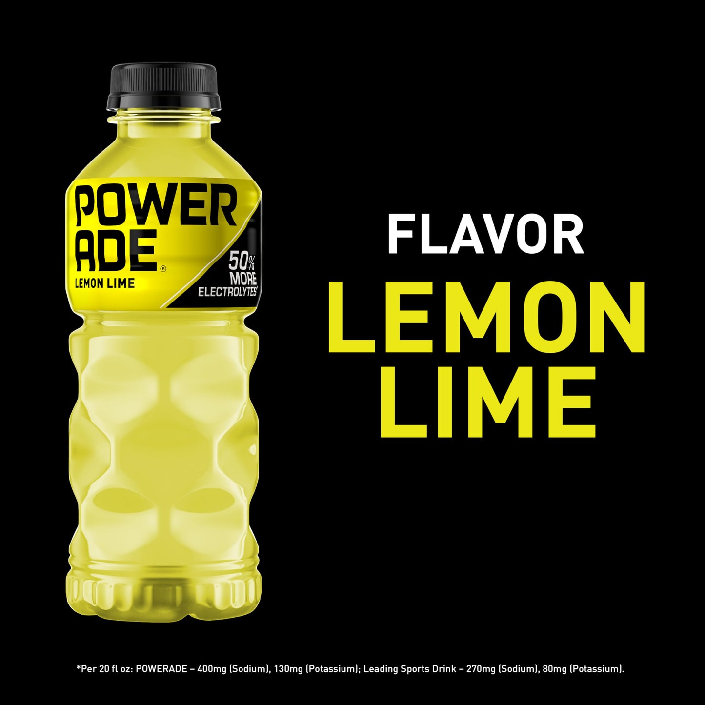 POWERADE Sports Drink Lemon Lime Flavor, 20 Fl Oz, Pack of 8, Model 049000147124