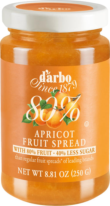 Darbo Apricot Spread, 80% Fruit, All Natural, 40% Less Sugar - 8.81oz