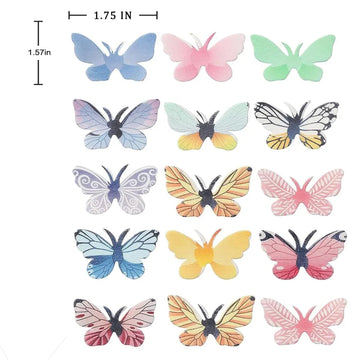 YOcity Edible Butterflies Cake Toppers 72Pcs Wafer Paper Mix Color for Wedding Birthday Party Decorating