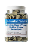 Aquatic Foods Inc. Spirulina Algae Wafers - 16mm Sinking Wafers of Spirulina, Algae, Veggies for Bottom Fish, Shrimp, Snails, Cr