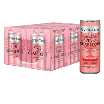 Fever-Tree Sparkling Pink Grapefruit - Premium Quality Mixer - Refreshing Beverage For Cocktails & Mocktails. Naturally Sourced Ingredients, No Artificial Sweeteners Or Colors - 8.5 Fl Oz Cans - Pack Of 24