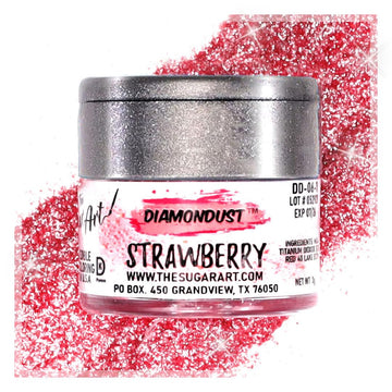 Strawberry Edible Glitter for Drinks, Cocktails, Cake Decorating, Strawberries, Chocolates & More | No Taste | 4g | 100% Food-Sa