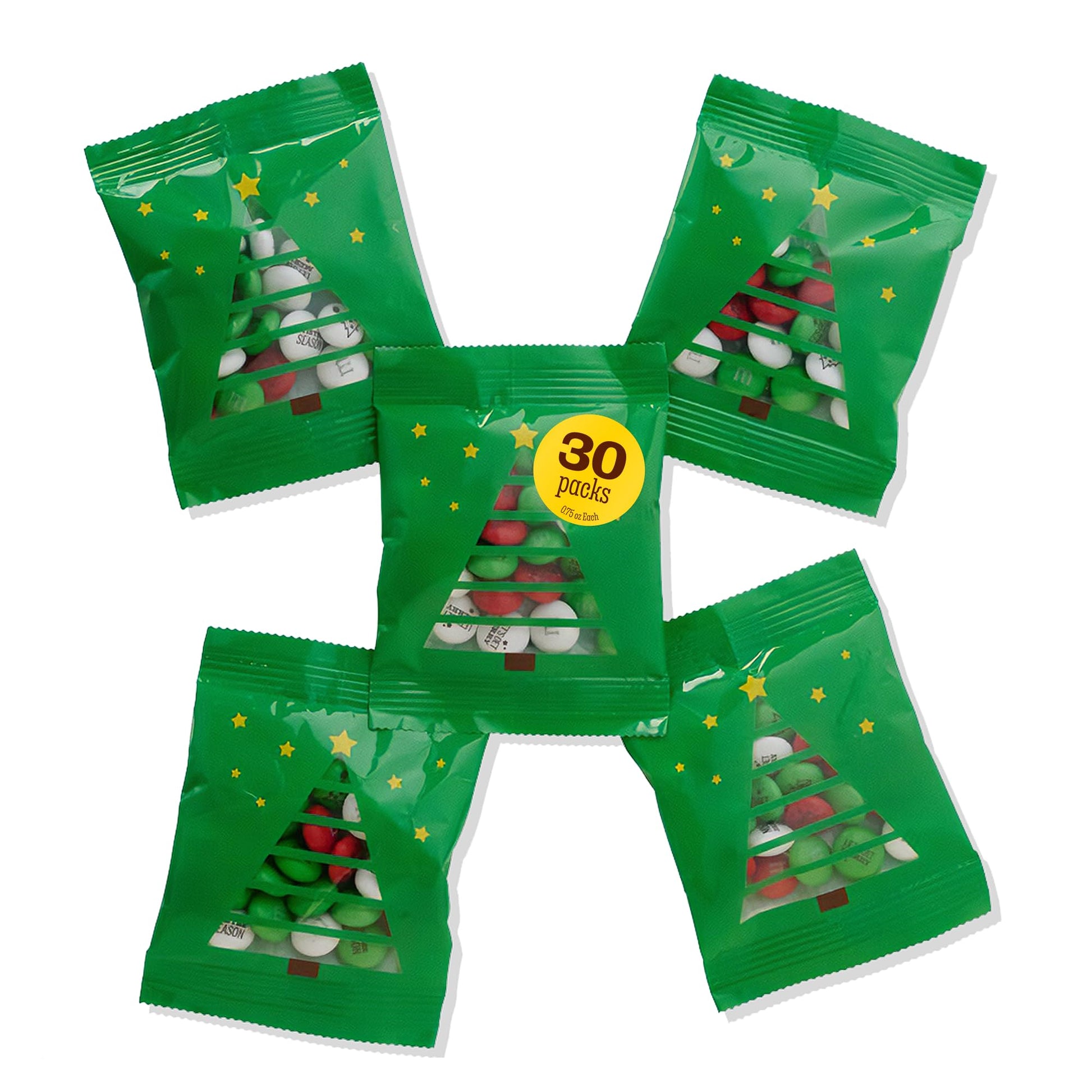 M&MS WORLD Christmas Party Favors (30 Pack)  Printed M&MS With Festive Icons  Christmas Candy for Party   Holiday Snacks  Party Decor