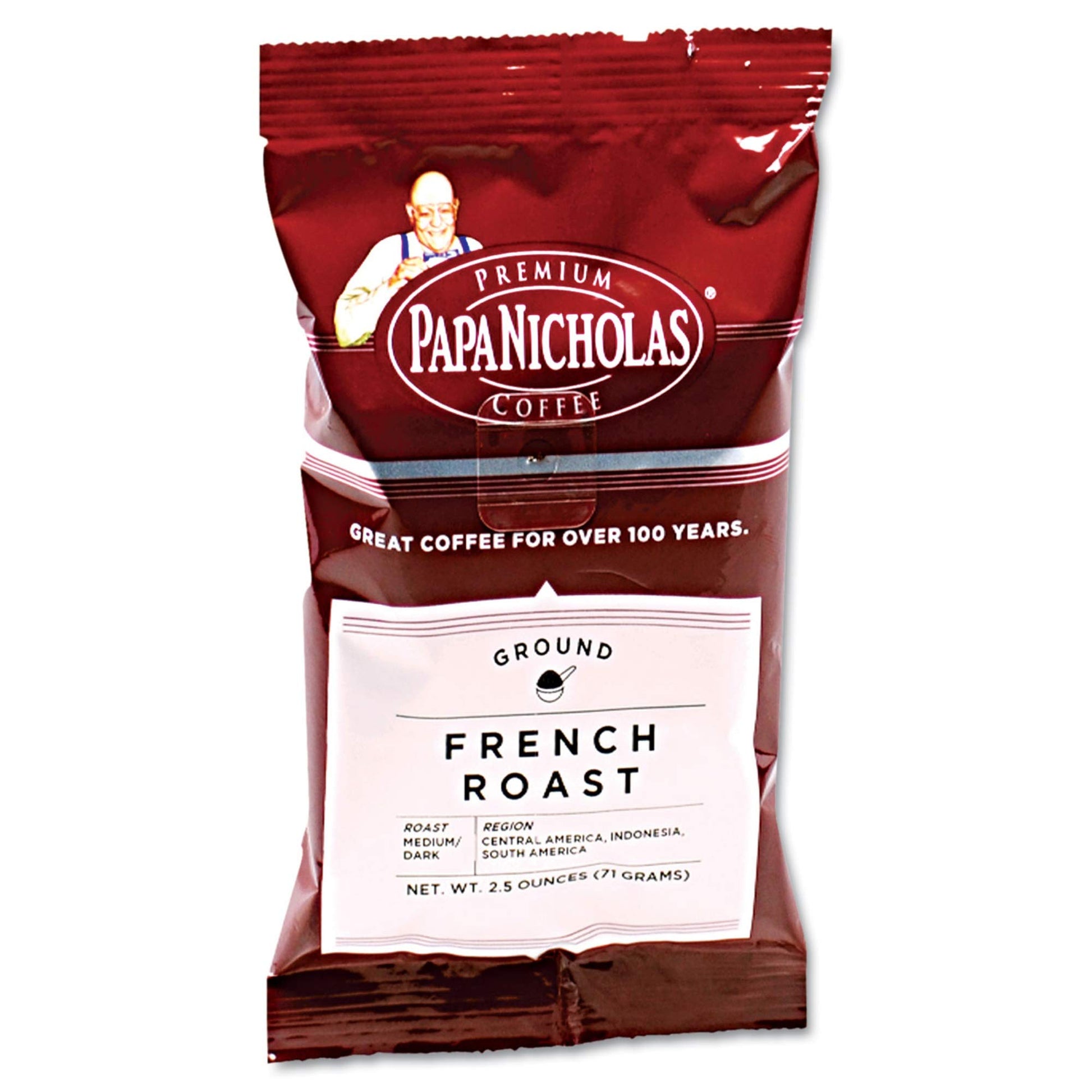 Papanicholas Coffee French Roast Ground Coffee, 2.5 Ounces, Model PCO25183
