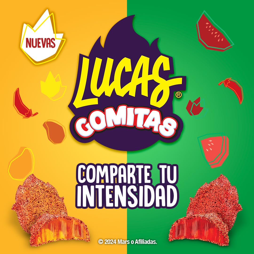 Lucas Spicy Gummies Watermelon Flavor, 2 Bags Of 4.58Oz Each - Tangy, Sweet, And Spicy & Chili Gummy Candy
