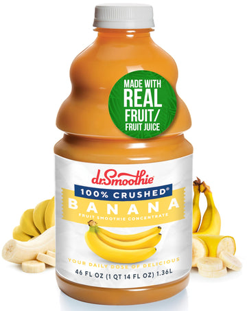 Dr. Smoothie 100% Crushed Banana - No Added Sugar, Made with Real Fruits/Fruit Juice - Vegan, No Artificial Colors or Flavors - 
