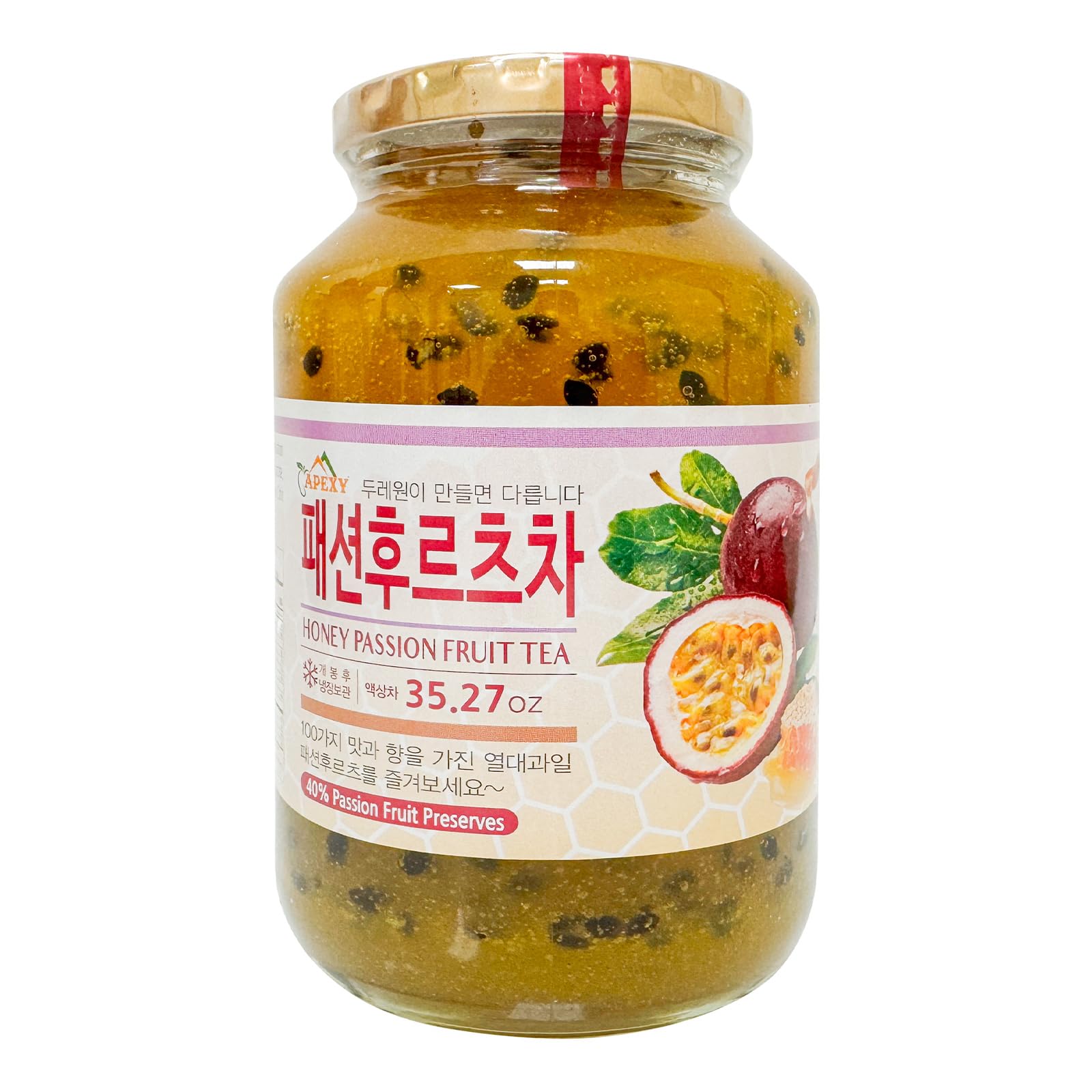 Apexy Authentic Korean Honey Passion Fruit Tea, Passionfruit Puree , Just Add Hot Water, Gourment Blend for Smoothies, Cocktails