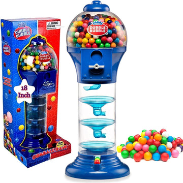 Playo 18'' Big Spiral Gumball Machine for Kids - Includes Aprox 113 Gum Balls - Kids Dubble Bubble Twirling Style Candy Dispense