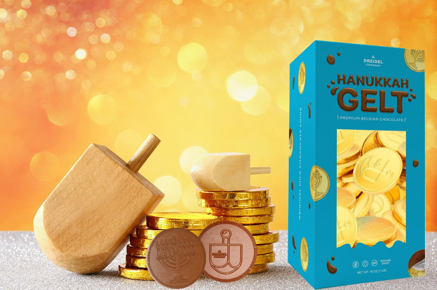 The Dreidel Company Coins, Nut-Free, Made With Premium Belgian Ingredients, Kosher Chanukah Gelt, (2 Pounds)