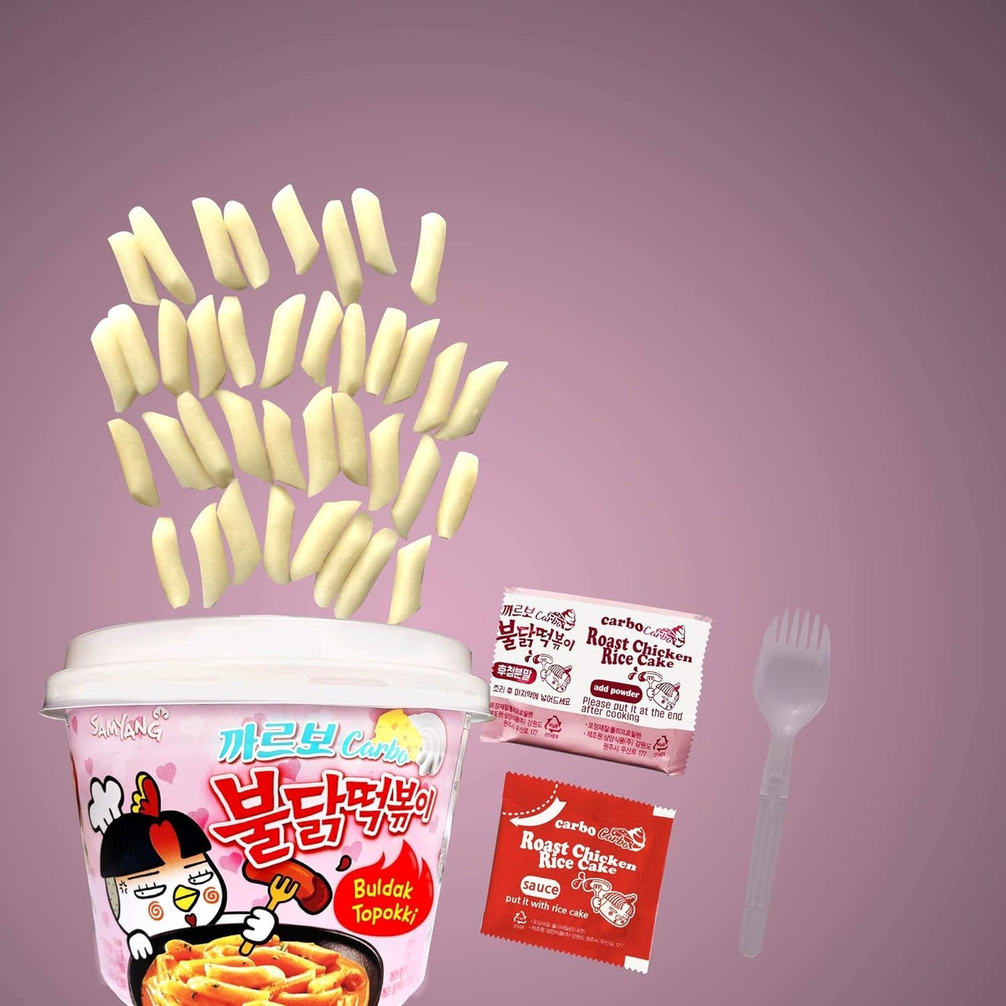 Samyang Carbo Buldak Tteokbokki Korean Rice Cake Instant 6.31 Oz
