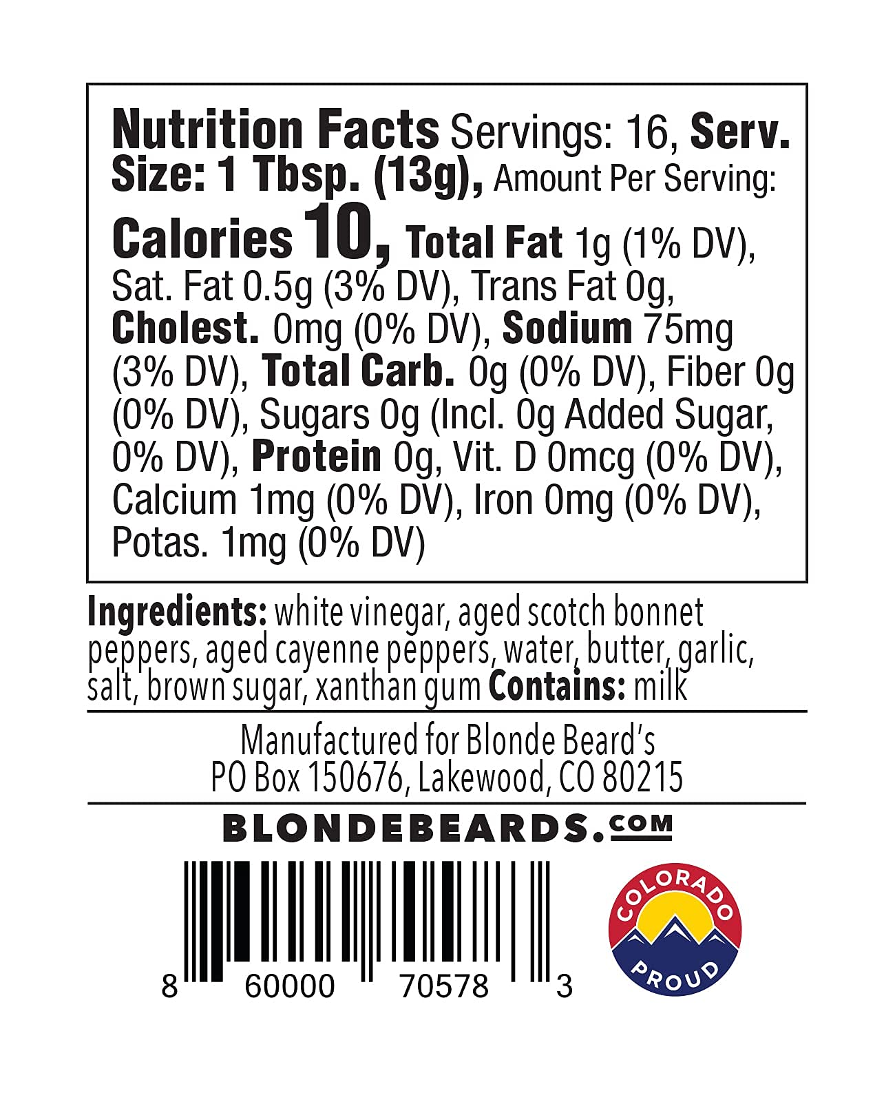 Blonde Beard'S Buffalo Sauce - Holy Hell (Extra Hot) - Gourmet, Award Winning Sauce With Scotch Bonnet Peppers - Made With Real