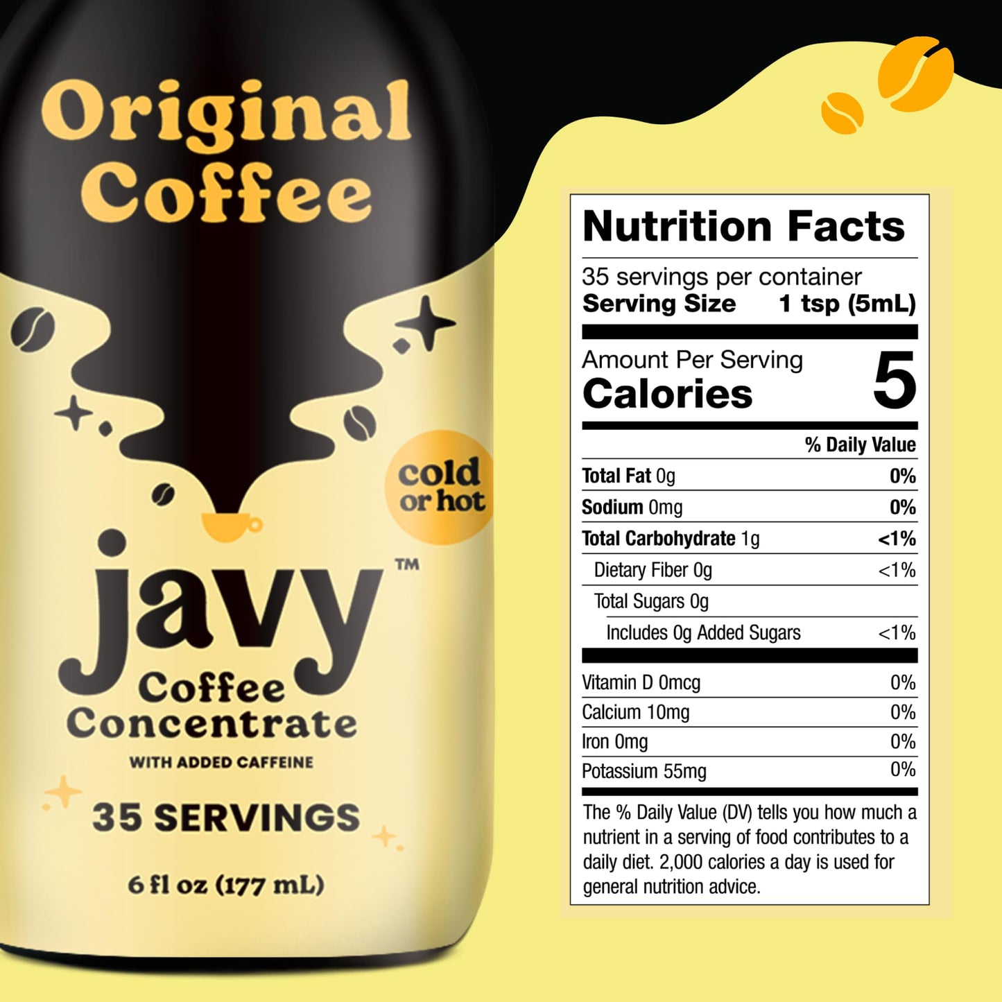 Javy Coffee Cold Brew Coffee Concentrate, 30X, 1 Bottle, Black
