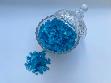 SweetGlob Old Fashioned Medium Rock Sugar Candy Gems, Lump Sugar Rock Crystals (1 Pound, Blue Raspberry)
