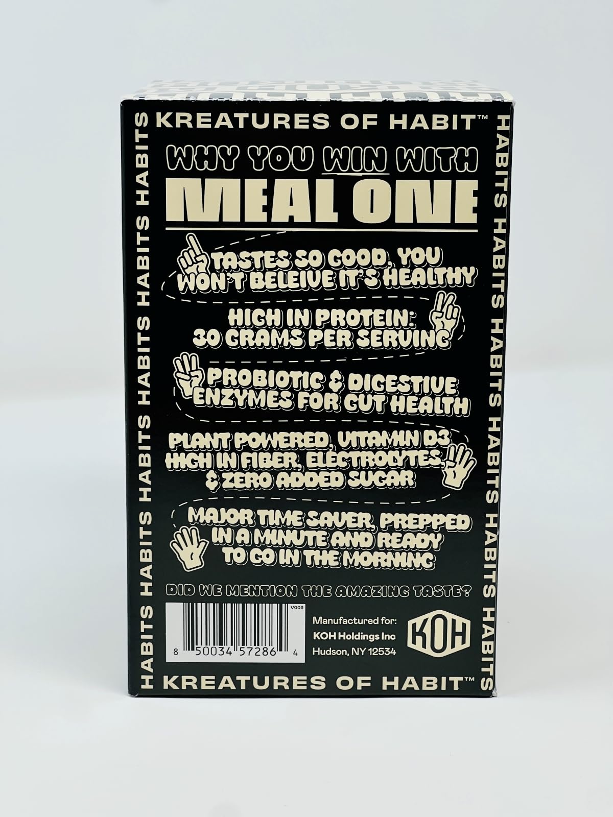 Kreatures Of Habit Meal One | Overnight & Instant Superfood Protein Meal Replacement | Gluten Free, Dairy Free, 30G Of Plant Based Protein, With No Added Sugar (7 Pack, Variety)
