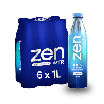 Zenwtr Ultra-Pure, Vapor Distilled Water, 1 Liter (Pack Of 6) Bottled Water, 9.5 Ph Alkaline Water With Electrolytes For A Crisp