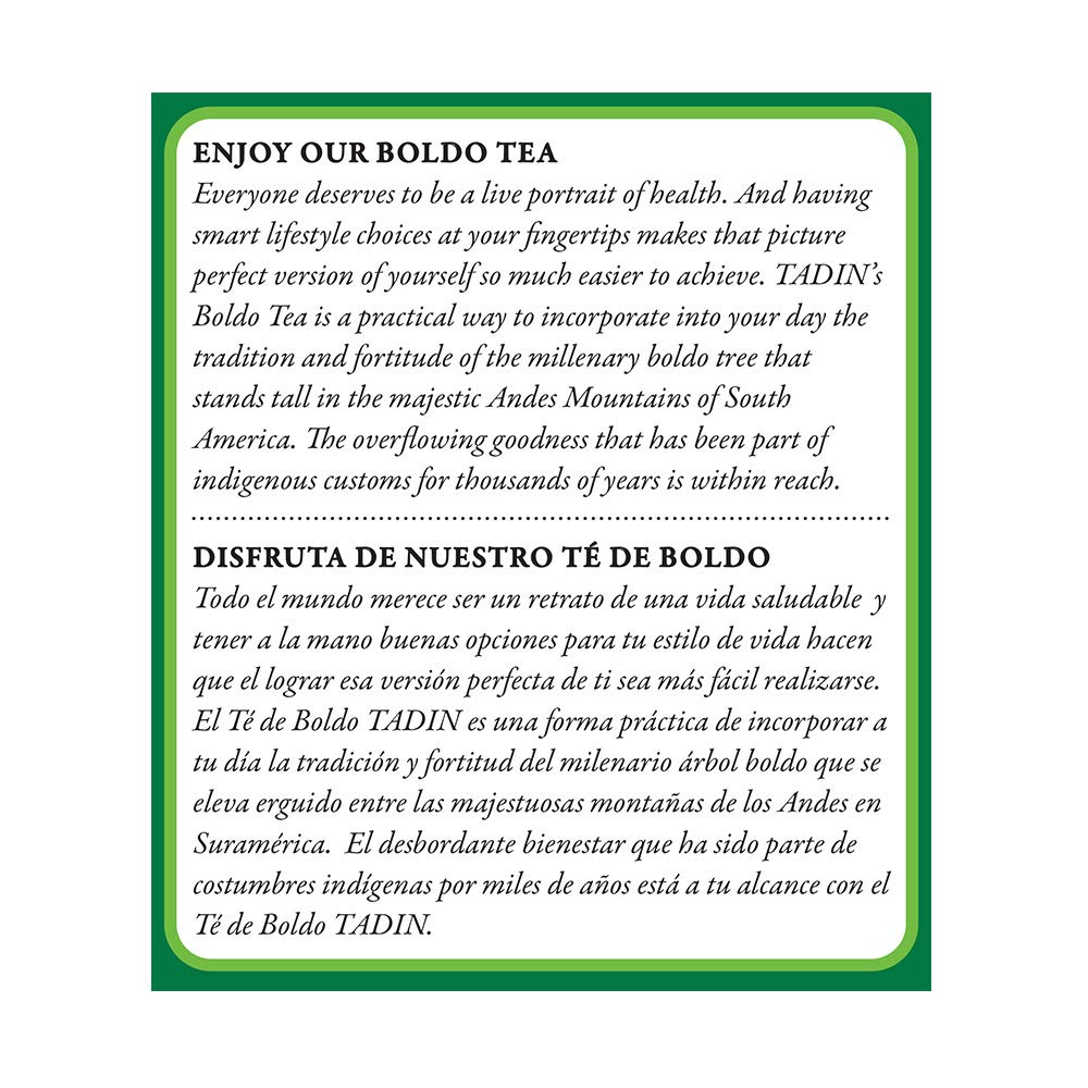 Tadin Boldo Herbal Tea - Caffeine Free - 24 Tea Bags - 1.19 oz - Pack of 3