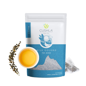 Taiwanese High Mountain Milk Oolong Tea Bags - Xin Qing Milk Oolong Tea - Jinxuan Oolong Loose Leaf Milk Tea - 20ct Makes 40 Cup