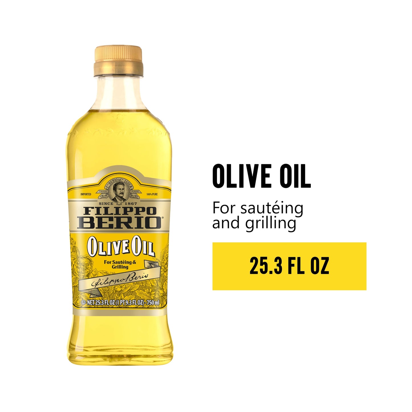 Filippo Berio Pure Olive Oil, 25.3 Ounce Rpet Bottle