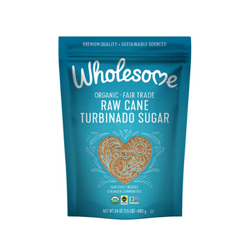 Wholesome Sweeteners Organic Raw Cane Turbinado Sugar, Fair Trade, Unrefined Sugar, Non GMO & Gluten Free, 1.5 Pound (Pack of 1)
