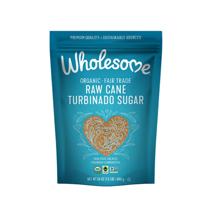 Wholesome Sweeteners Organic Raw Cane Turbinado Sugar, Fair Trade, Unrefined Sugar, Non GMO & Gluten Free, 1.5 Pound (Pack of 1)