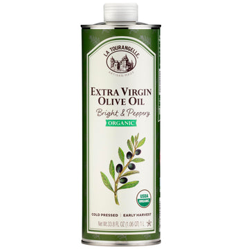 La Tourangelle  Organic Extra Virflavor Blend Olive Oil  Cold-Pressed Early Harvest Evoo From Scomfort Support  Bright & Peppery  33.8 Fl Oz (1 Liter) - Spanish With Polyphenols For Cooking  Drizzling  Marinades  And Dipping