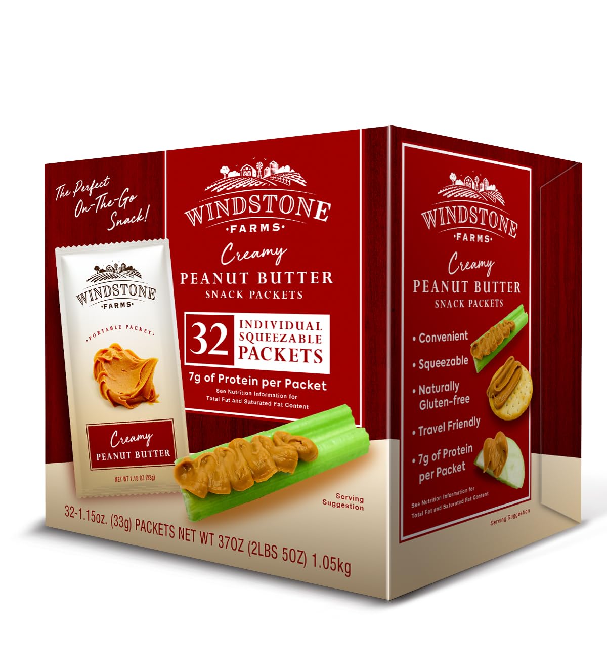 Windstone Farms creamy Peanut Butter 32ct 1.15oz Snack Packet 1.15oz Snack Packets