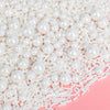 Valentine Edible White Sprinkles for Cake Decorating,Edible Pearl Jimmies Sugar Mix Size 130g/4.58oz,Baking Candy Decorations,Cu
