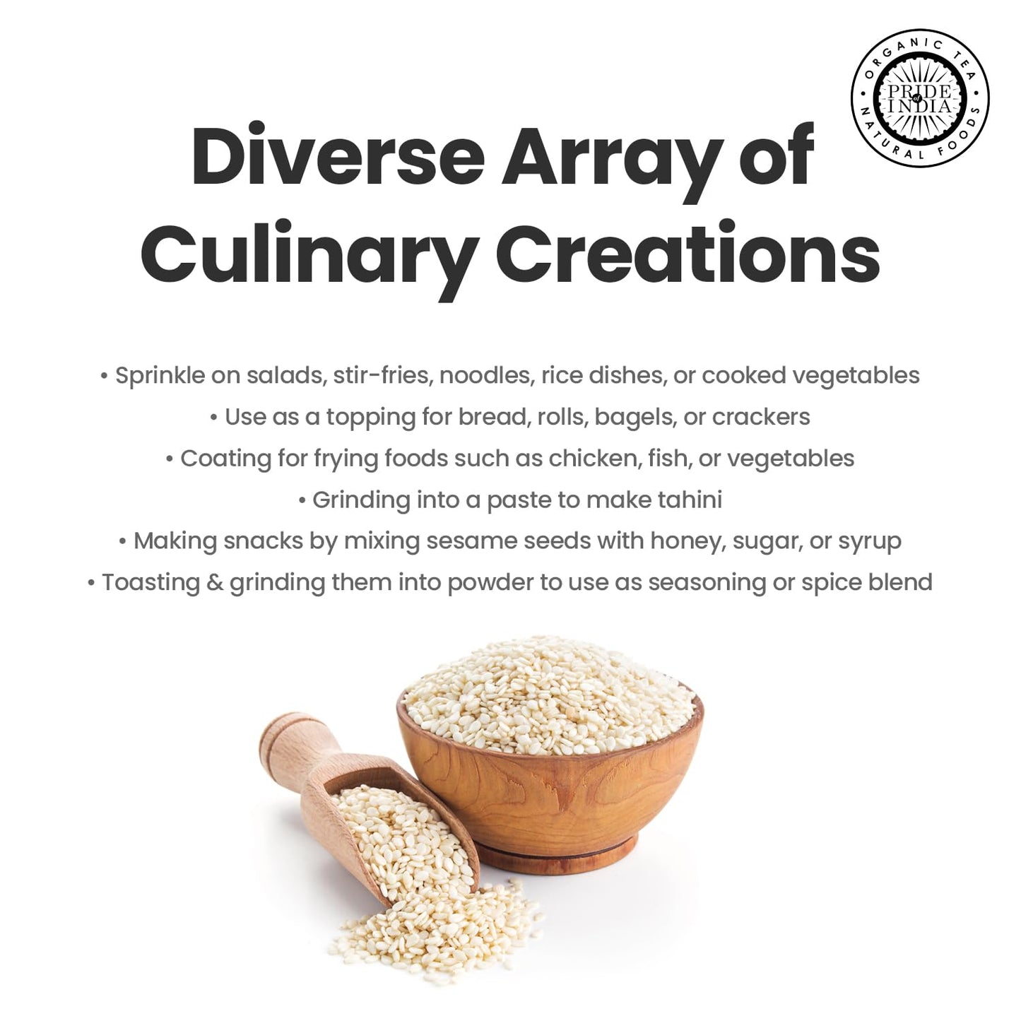 Pride of India | Sesame Seed Whole 2.3 oz (65.20 gm) Small Dual Sifter Bottle | Unhulled & Fresh | Keto-Friendly/Gluten-Free | R