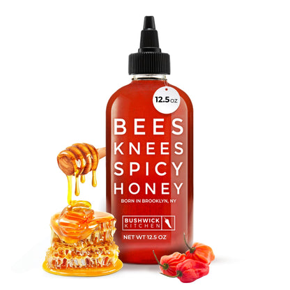 Bees Knees Spicy Honey, 12.5 oz Pure Honey Infused with Oleoresin Habanero Peppers, Gluten Free, Paleo Friendly, Wildflower Natu
