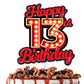 Happy 13th Birthday Cake Topper Fluorescent Flashing Night Out Hen Movie Nightclub Theme Decor Supplies Woman Man Happy Birthday