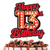 Happy 13th Birthday Cake Topper Fluorescent Flashing Night Out Hen Movie Nightclub Theme Decor Supplies Woman Man Happy Birthday
