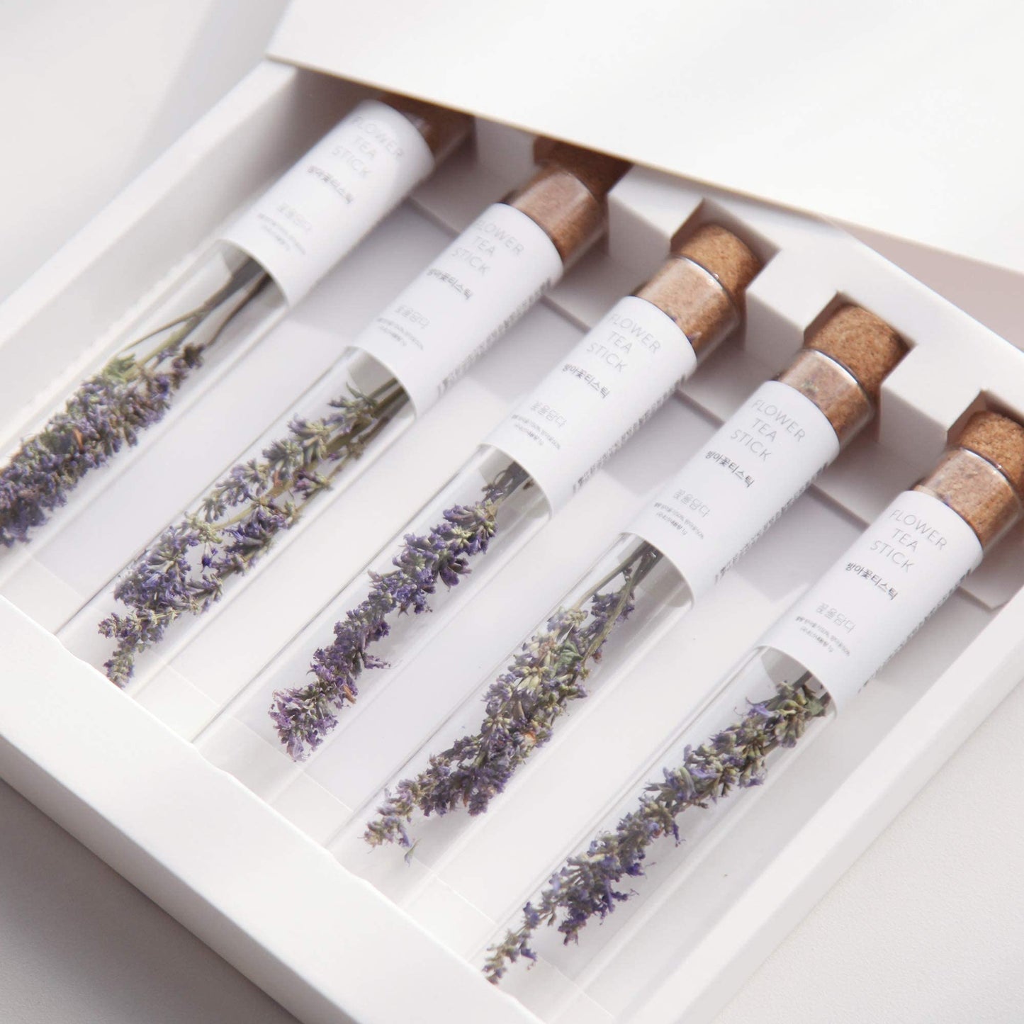 KKOKDAM Tea Gift Set - Korean Mint Flower Tea Stick - 5 Count - White