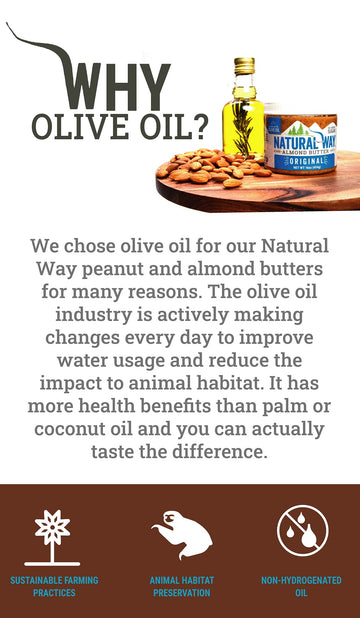 Natural Way Peanut Butter, Original, (2) 16 Ounce Jars - Made With Olive Oil, No Hydrogenated Oils, Non-Gmo, Gluten Free