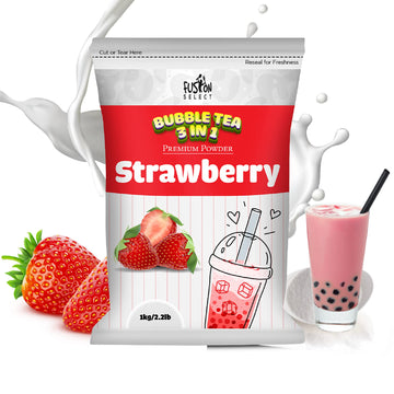 Fusion Select 2.2lb Tea Powder Strawberry Flavored-3-in-1 Drink Powder with Cream & Sugar - Instant Pre-Mixed Beverage for Hot o