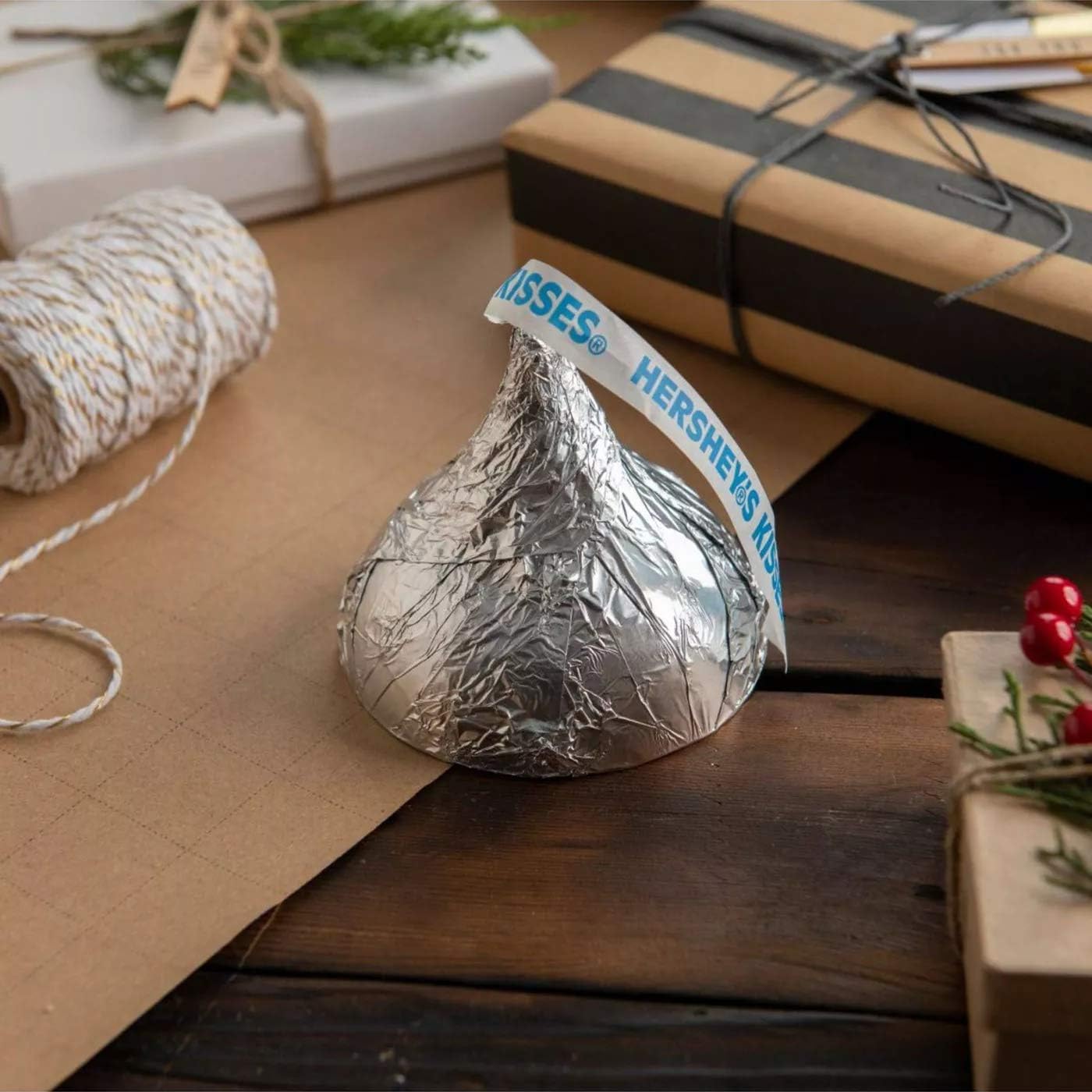Hershey Giant Silver Kisses Milk Chocolate Valentine'S Gift Box - 2 Pack Extra Large Solid Chocolate Candy Treat For Parites, Va