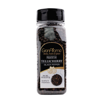 GranAroma Whole Black Tellicherry Peppercorn, Pepper Grinder Refill, Versatile Spice (9.6 Ounce)