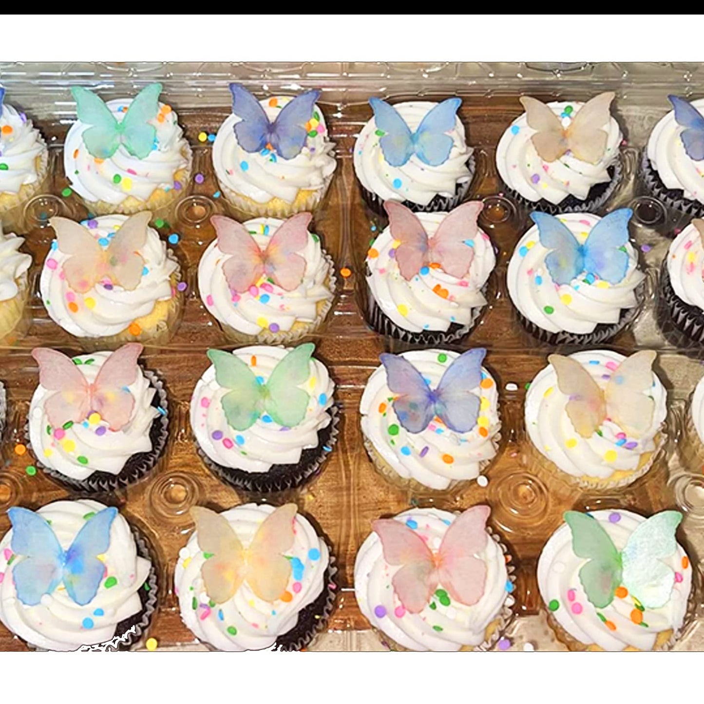 Edible Butterflies For Cake Decorating Set Of 24-2'' Big Size Cake And Cupcake Toppers, Butterfly Cake Toppers