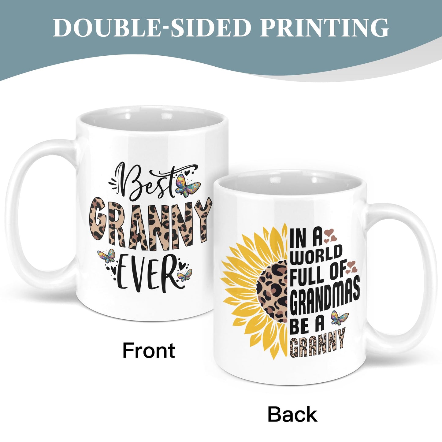 Bgsnbsha 11oz Ceramic Coffee Mug for Granny - White, Perfect Gift for Mothers Day and Birthdays