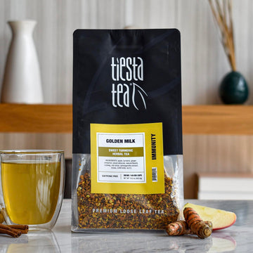 Tiesta Tea Golden Milk Loose Leaf Herbal Tea - Sweet Turmeric, 16 oz Bulk Pouch, Non-Caffeinated, Brews Up to 200 Cups
