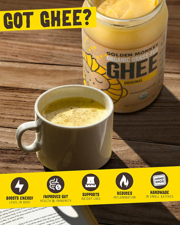 Organic Ghee Butter Grass Fed Clarified - 16 Oz Ghee Butter - Unsalted Butter Certified Organic Ghee Oil - Perfect For Paleo, Ke
