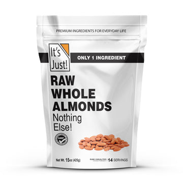 It's Just - Raw Whole Almonds, Grown in California, Unsalted, Premium Quality, Supreme Grade, Naturally Semi Sweet, Made in USA 