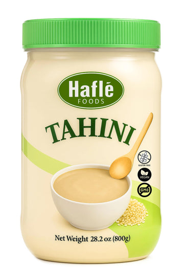 Hafle Tahini Paste for Hummas 28.2oz (800g) - Jordanian Sesame Seed Paste, Ideal for Hummus, Baba Ganoush, Sauces & Dressings - 