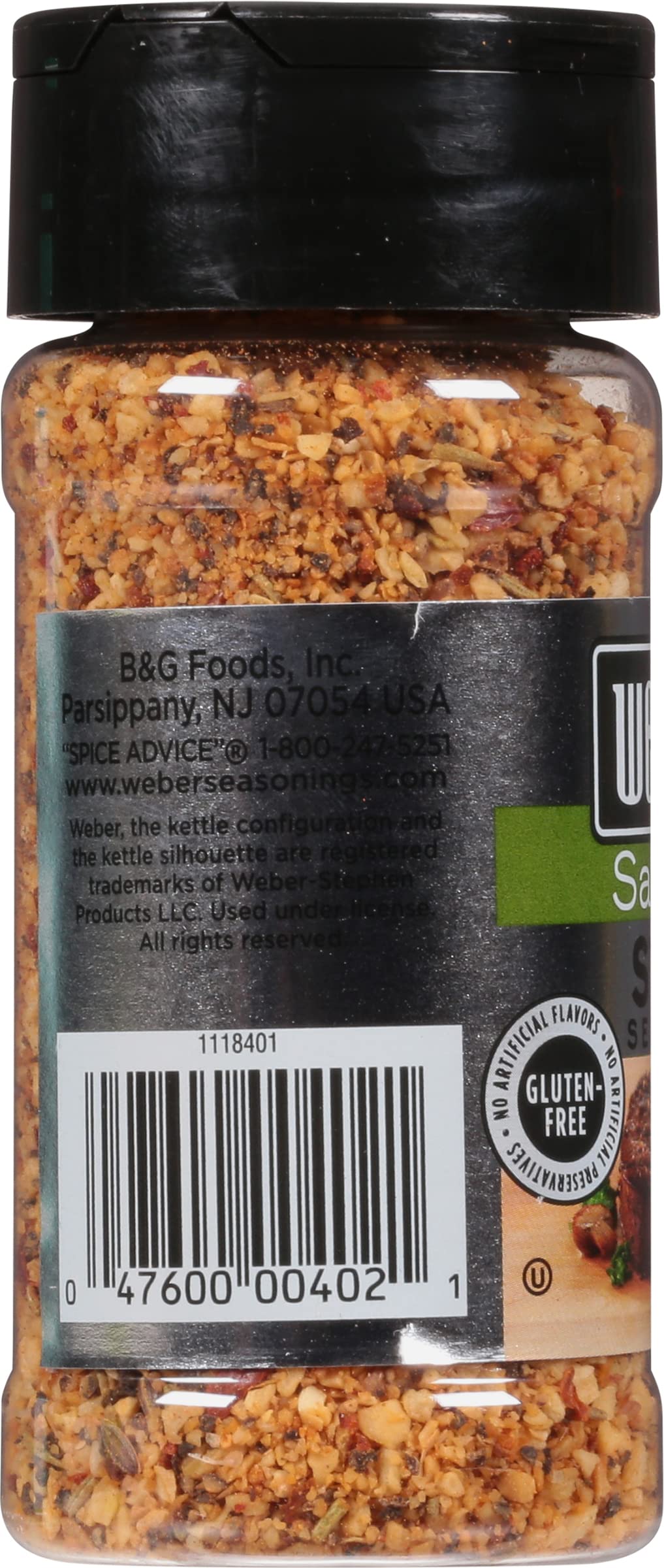 Weber Salt Free Steak Seasoning, 2.5 Ounce Shaker