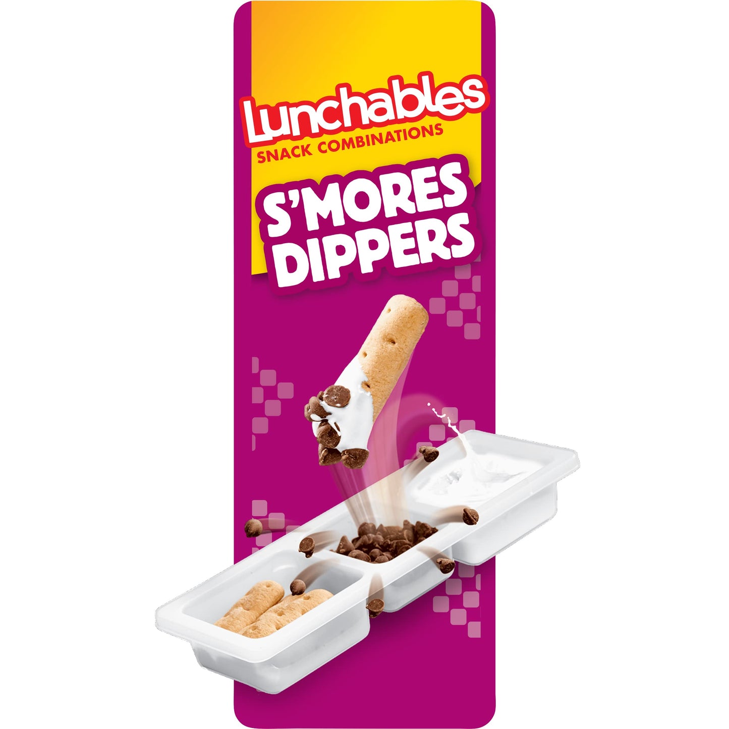 Lunchables Smores Dippers Snack Pack with Honey Graham Sticks (Milk Chocolate Chips & Marshmallow Creme, 12 ct Pack, 2.3 oz Tra
